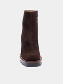 High-heeled leather ankle boots - Dark brown