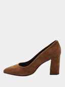 Velvet heeled shoes - Brown