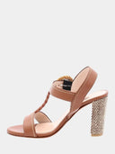 Heeled Sandals - Cognac