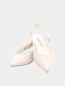 Leren ballerina's - Ivoor