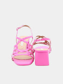 Mid-heel sandals - Fuchsia