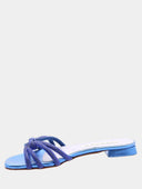 Women's Rhinestone Flat Mules - Blue