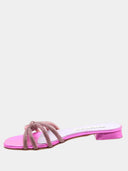 Rhinestone flat mules - Fuchsia