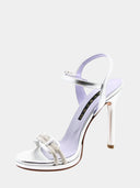 Sandalen met strassteentjes en hak - Metallic zilver