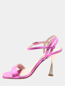 Metallic heeled sandals - Fuchsia