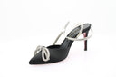 Satin heeled court shoes - Black