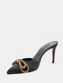 Satin heeled mules - Black