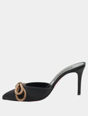 Satin heeled mules - Black