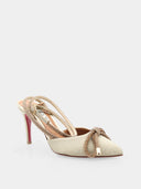 Sandales à talons satinées - Doré