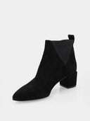 Suede heeled ankle boots - Black