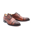 Richelieu Homme en cuir ornée de perforations - Cognac
