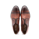 Richelieu perforated leather men's shoes - Cognac