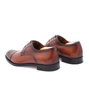 Richelieu perforated leather men's shoes - Cognac