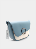 Handtas in retrostijl - blauw en wit