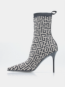 Skye Monogram Knit Bootie - Ivory/Black