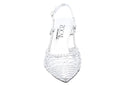Gevlochten leren pumps - Zilver