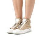 High-top leather sneakers - Beige