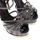 Flora Cristal Platform Sandals - Black
