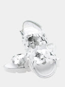 Sandalen met decoratieve bloemen - Grijs