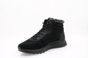 Nubuck leather high-top trainers - Black