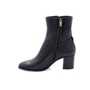 Leather ankle boots with a 6cm heel - Black