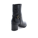 Leather ankle boots with a 6cm heel - Black