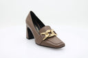 Heeled loafers (7cm) - Brown
