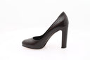 Block Heel Court Shoe - Dark Brown