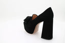 70s Black Velvet Platform Sandals