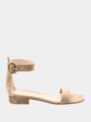 Sandales GIANVITO ROSSI Portofino 20 Camel en suède avec bride cheville
