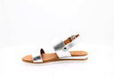 Flat leather sandals - Silver