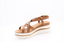 Sandalen met sleehak - Cognac