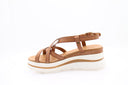 Sandalen met sleehak - Cognac