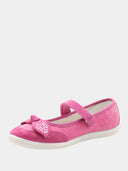 Children's ballet flats with thin strap - Fuchsia