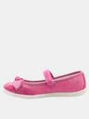 Children's ballet flats with thin strap - Fuchsia