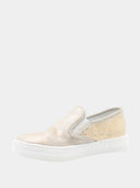 Kinderslip-on sneakers met gouden details - Beige en goud
