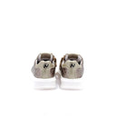 Laminated leather and quilted fabric trainers - Gold
