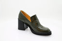 Lakleren mocassins - Olijfgroen