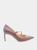 : escarpins rose parme Rupert Sanderson Valette 80 en cuir avec sangle réglable, talon 8 cm et bout pointu pour allure féminine et élégante

