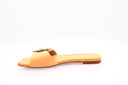Rhinestone leather mules - Apricot
