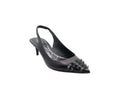 Leren slingback pumps - Zwart