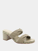Braided strap heeled sandals - Green