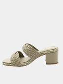 Braided strap heeled sandals - Green
