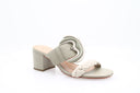 Braided leather mules - Grey-green