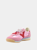 Retro lage sneakers met contrasterende veters - Roze