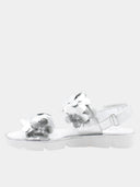 Sandalen met decoratieve bloemen - Grijs